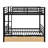 Full-Sized Metal Convertible Bunk Bed With Two Built-In Drawers