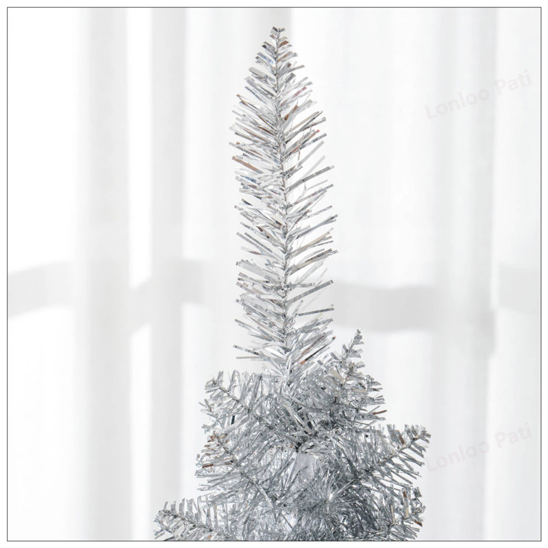 Mince arbre de Noël artificiel avec 294 pointes de branches réalistes et support en plastique durable, facile à assembler et à ranger