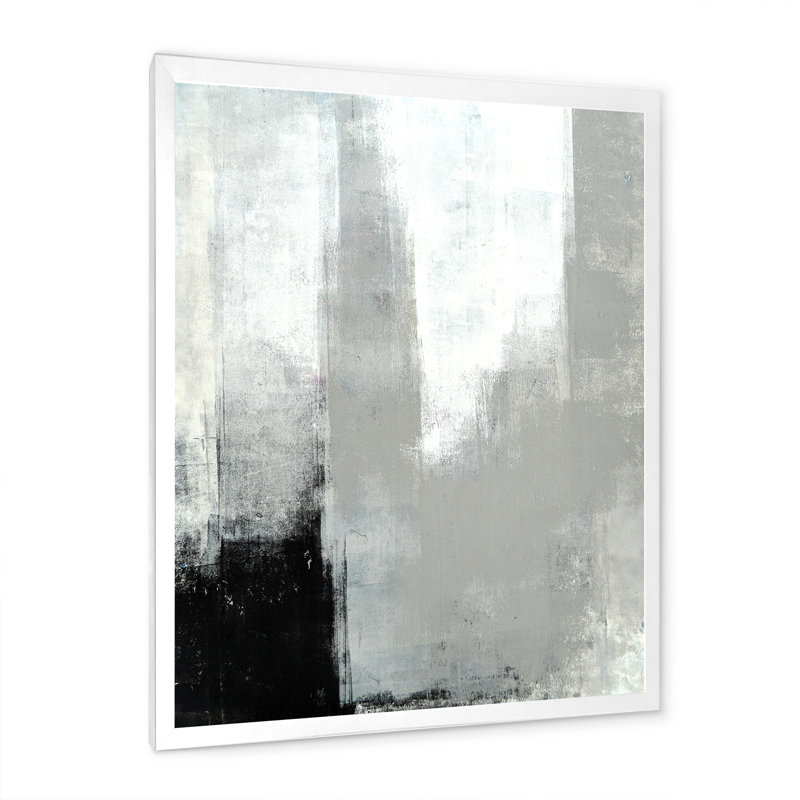 Peinture abstraite - art mural moderne et contemporain sur toile, H 12 po x l 8 po x P 1 po, Cadre photo blanc