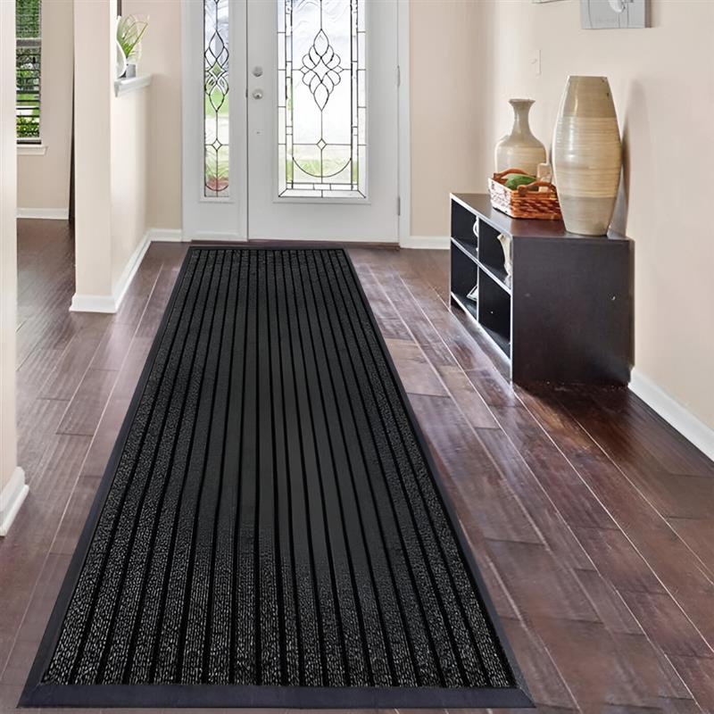 Tamalyn Flatweave 40cm X 90cm Area Rug, 60cm W x 90cm L, Black
