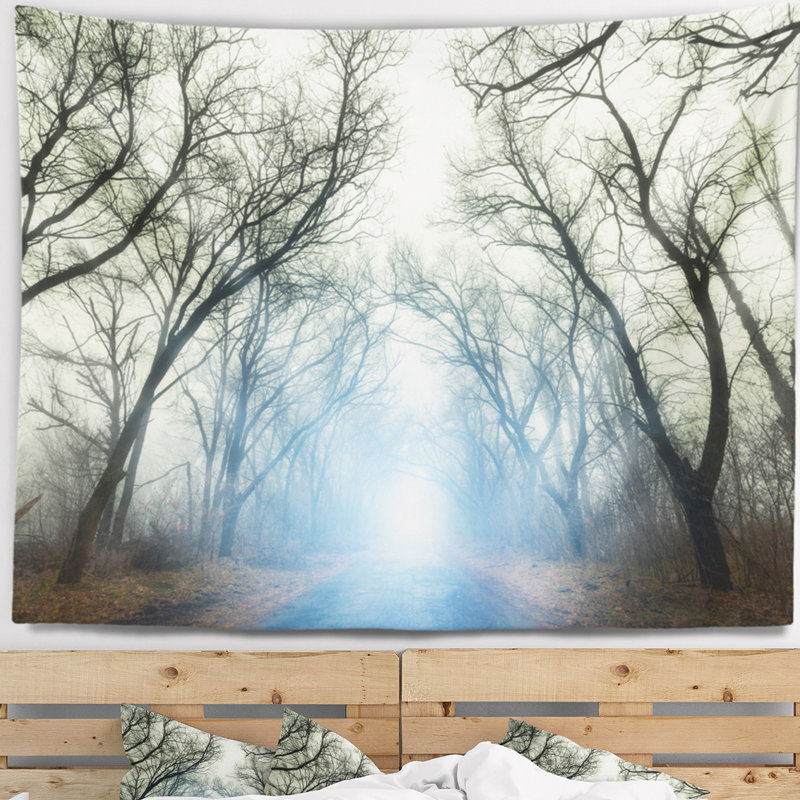 Tapisserie Schafer bleu clair en automne brumeux, H 32 po x l 39 po