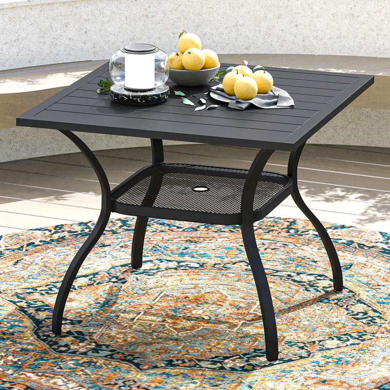 Olon Metal 4 - Person Dining Table, Black
