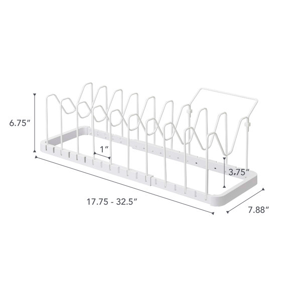 Yamazaki Home Adjustable Lid & Pan Organizer, White or Black