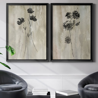 «Sumi-E Silhouette III», ensemble de 2 reproductions d'art