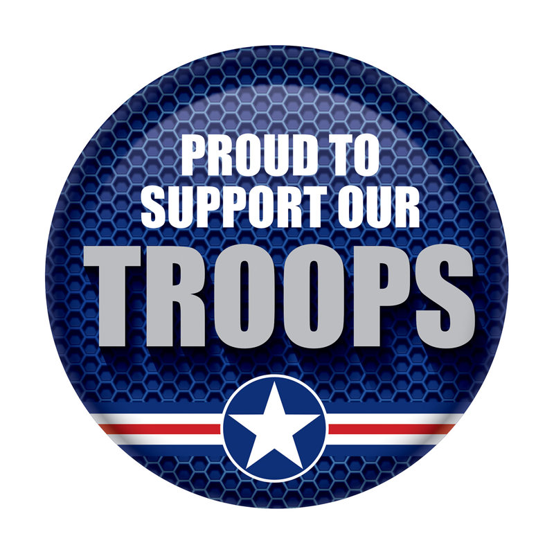 Bouton «Proud To Support Our Troops»