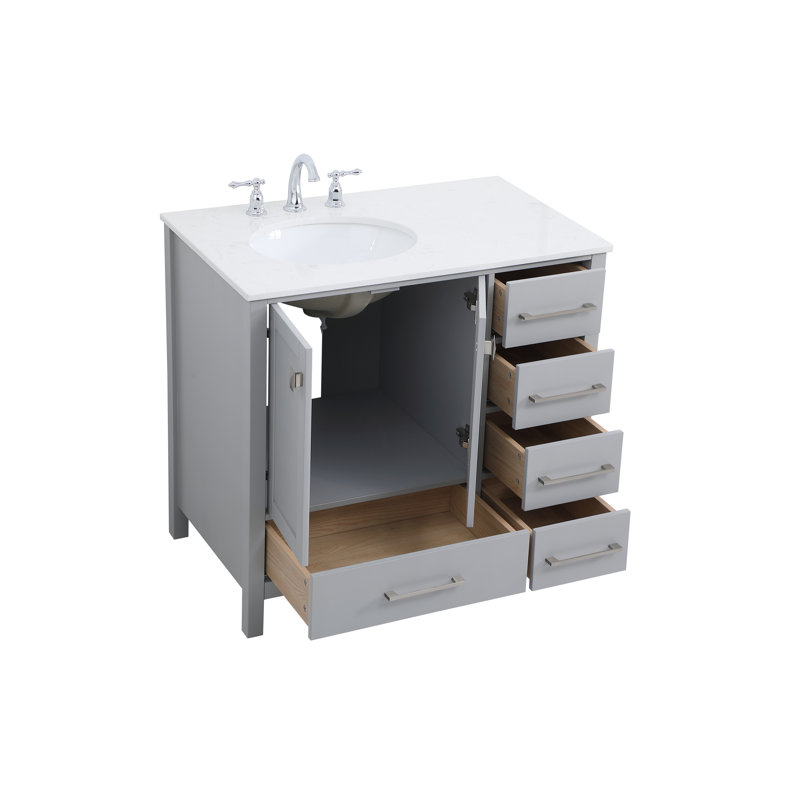 Ensemble de meuble-lavabo simple 36 po Irene, Gris
