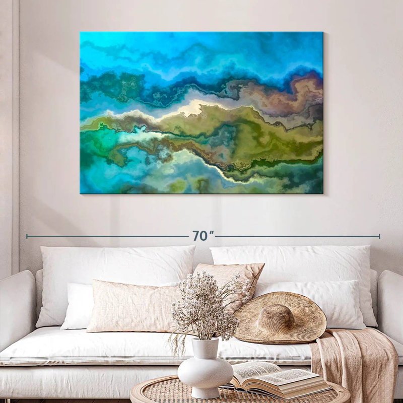Avery Wavescape bleu et vert, H 32 po x l 48 po
