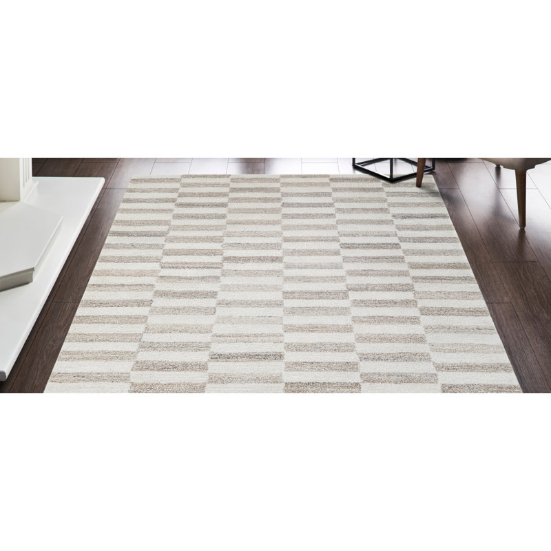 Steps Table Tufted Wool Indoor Rug, Rectangle 3' x 5'