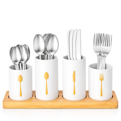 Metal Round Utensil Storage Set