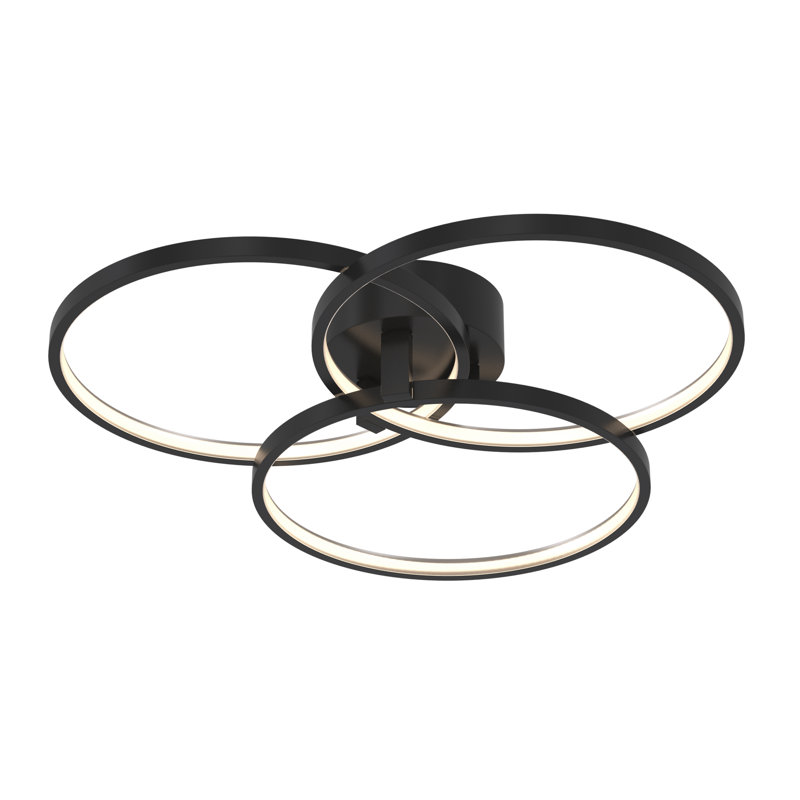 Plafonnier à DEL Mooty 26W 1350Lm 120V, Noir, H 3,5 po x l 15,75 po x P 15,75 po