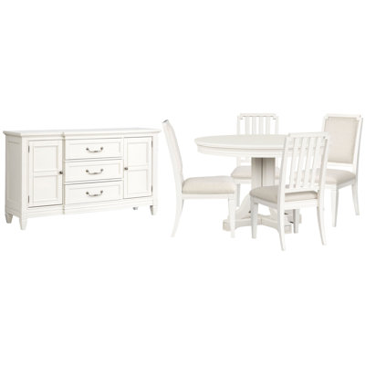 Table de salle à manger extensible ronde 48 po avec 2 chaises d'appoint et 2 chaises d'appoint rembourrées
