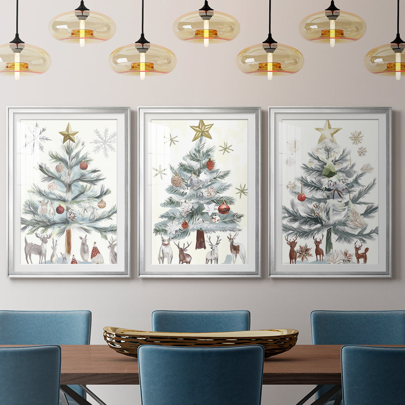 Christmas Holiday Art CECX - reproduction sur mesure encadrée de qualité supérieure - 3 pièces, H 19 po x l 27 po