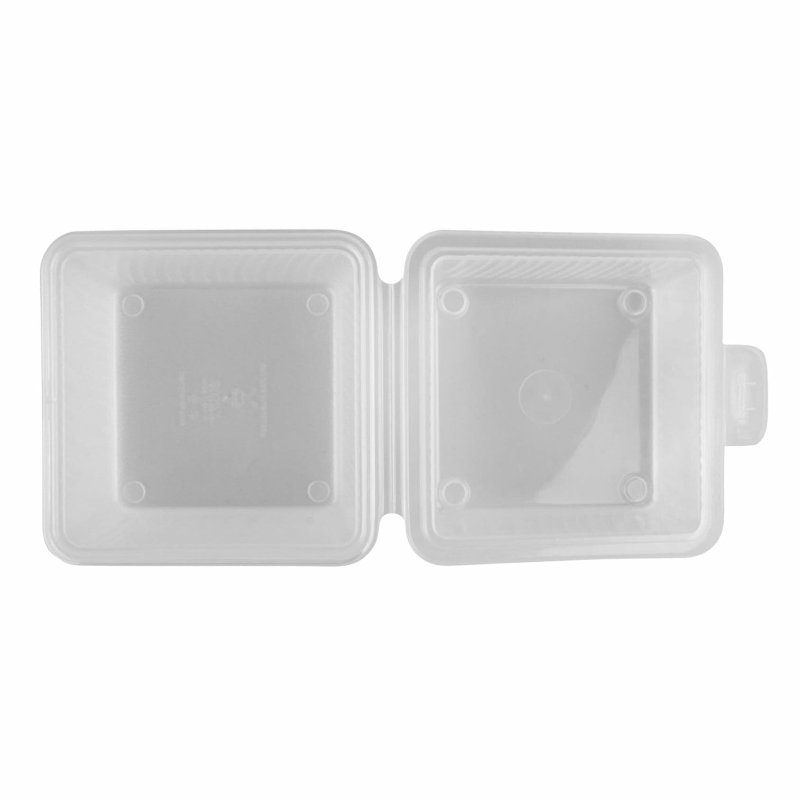 Contenant alimentaire à emporter simple GET, 4,75 po x 4,75 po (ensemble de 12), Clair