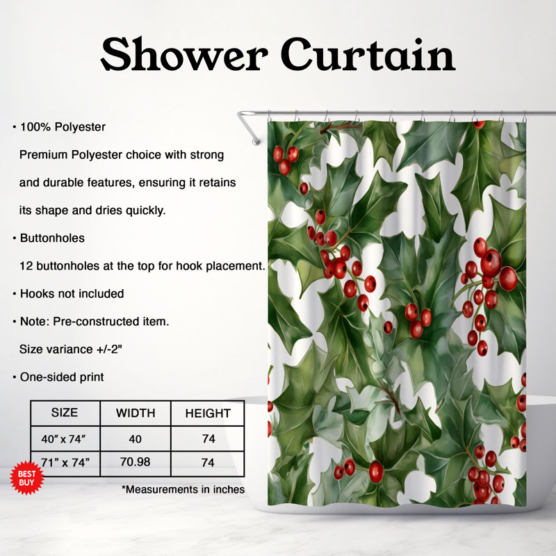 Rideau de douche Petal 1 pièce, H 74 po x l 40 po
