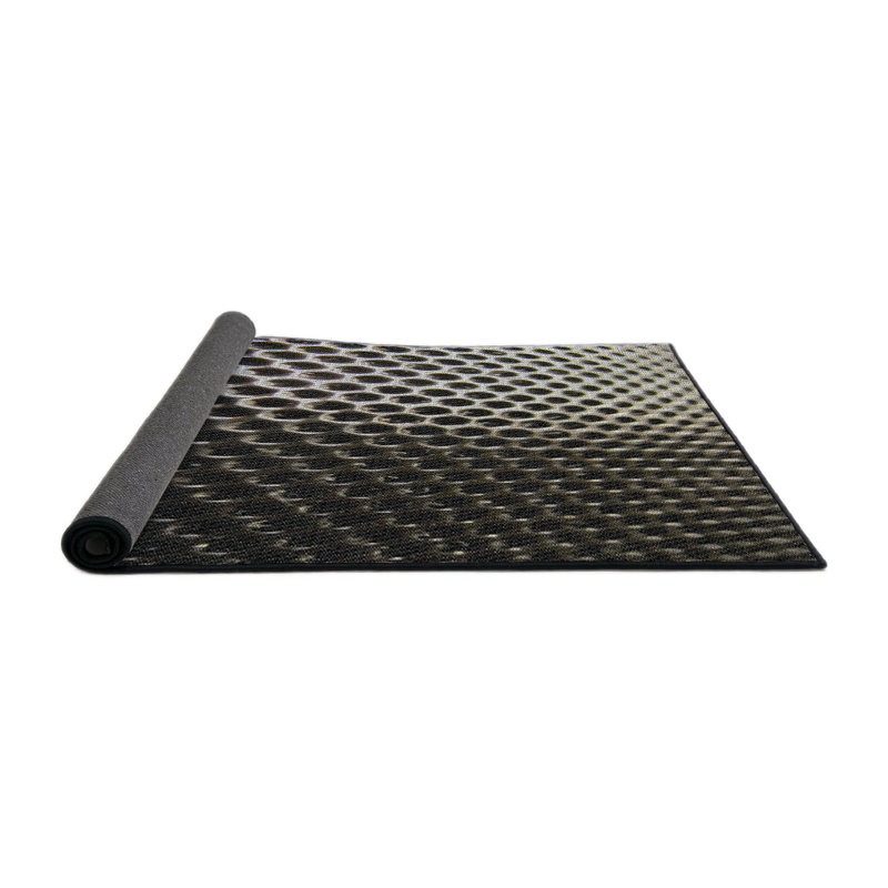 Tapis noir/gris tissé à la machine, Rond 6 pi
