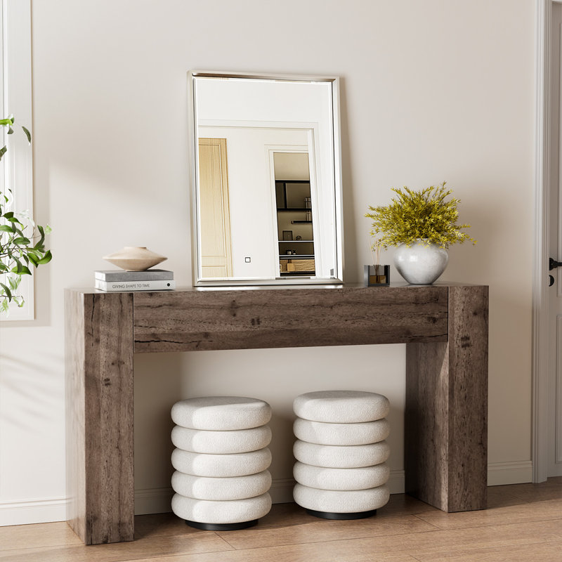 Miroir de salle de bain Lohoski, Nickel brossé, 32 po x 24 po