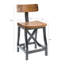 Tabouret de comptoir avec dossier, assise et structure solides, l 17,5 po x P 22,34 po x P 38,5 po, assemblage requis, base, dossier détachable de couleur ambre - bois franc, style industriel, capacité de 300 lb, h 38,5 po
