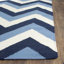 Tapis bleu marine / bleu clair en laine et coton tissé à la main Rodgers-1628648359