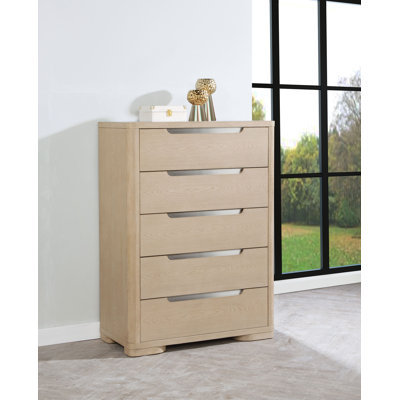Gio 5-drawer Bedroom Chest of Drawers Light Elm by Latitude Run