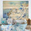 Santorini III bleu et blanc - Grèce sur bois-1727730000