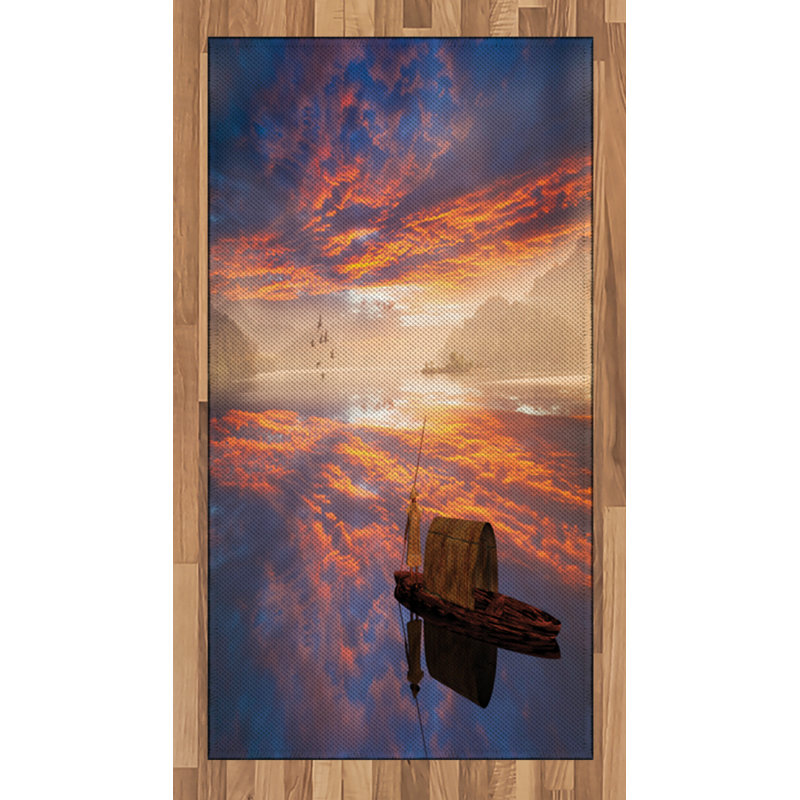 Tapis de zone bleu fantastique, Rectangle 2 pi 7 po x 5 pi