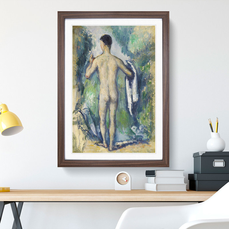 Standing Bather by Paul Cezanne - Picture Frame Painting, Walnut, 48cm H x 36cm W x 2cm D