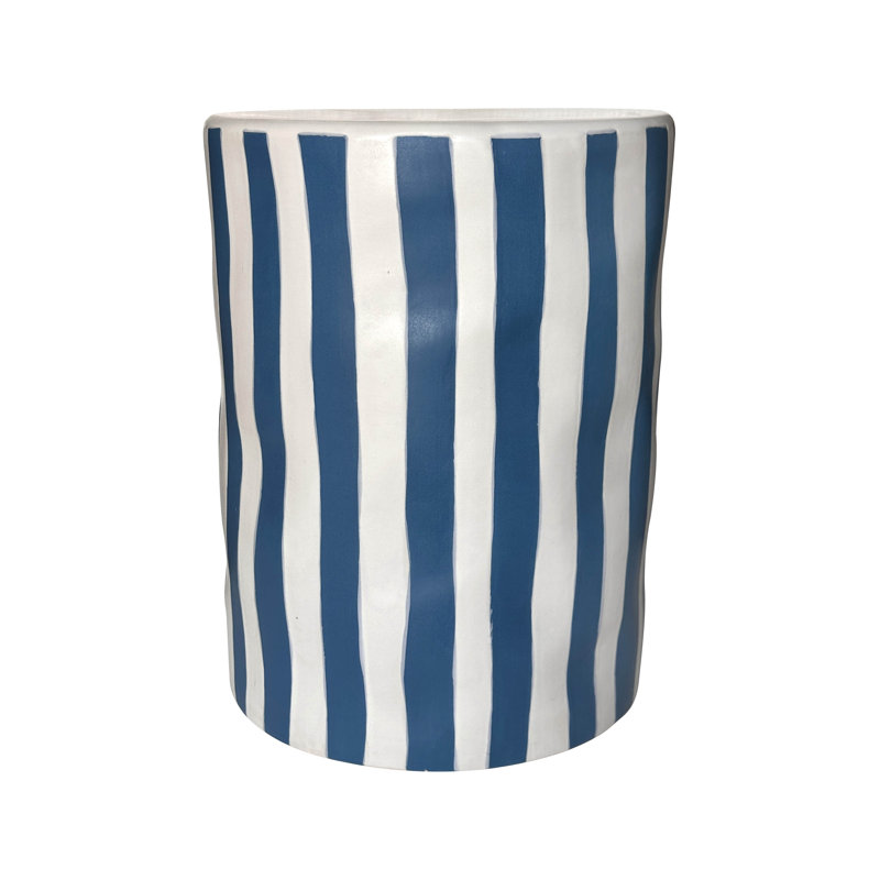 Tempest Ceramic Table In Blue Stripes