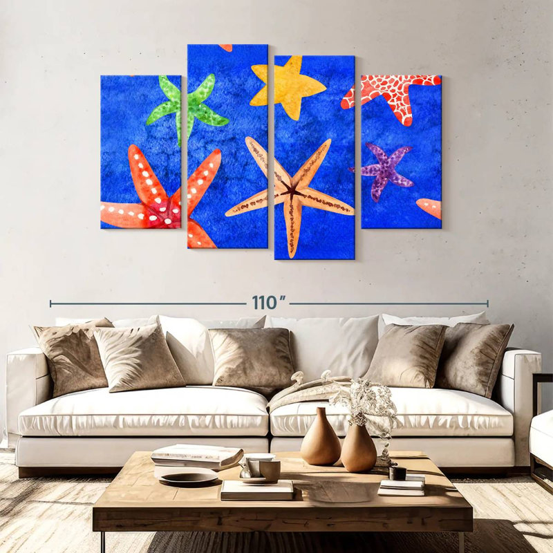 Brampt Underwater Starfish Pattern, 54" H x 84" W