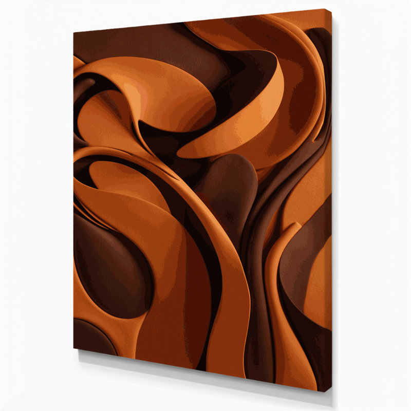 Art abstrait sur toile brune, formes abstraites 93, H 10 po x l 8 po