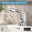 Robinet de lavabo de salle de bain escamotable en chrome poli 0ontZ, robinet de meuble-lavabo à poignée simple en laiton massif, robinet mélangeur d'eau chaude et froide avec 2 modes de pulvérisation, robinet de comptoir de salle de bain à débit doux sans éclaboussures-131182408