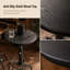 Table de bar ronde à hauteur réglable en tuyaux industriels, style pub/bistro vintage avec plateau en bois, structure en métal argenté brossé et repose-pieds, idéale pour le bar, la cuisine et la salle à manger.