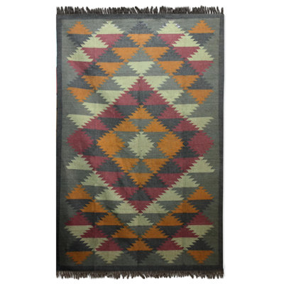 Tapis gris tissé à la main