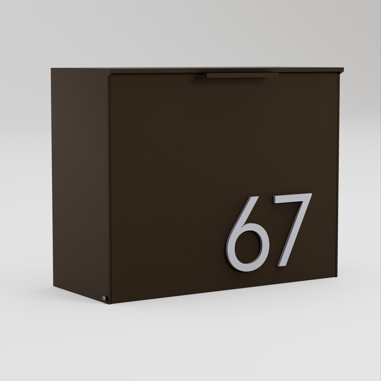 Cubby Wall Mounted Steel Mailbox, Brown, Yes, Silver