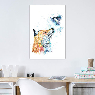 «Fox and Chickadee» par Lisa Whitehouse - impression d'art graphique