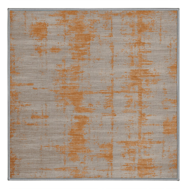 Tapis abstrait gris lavable à la machine, Carré 4 pi