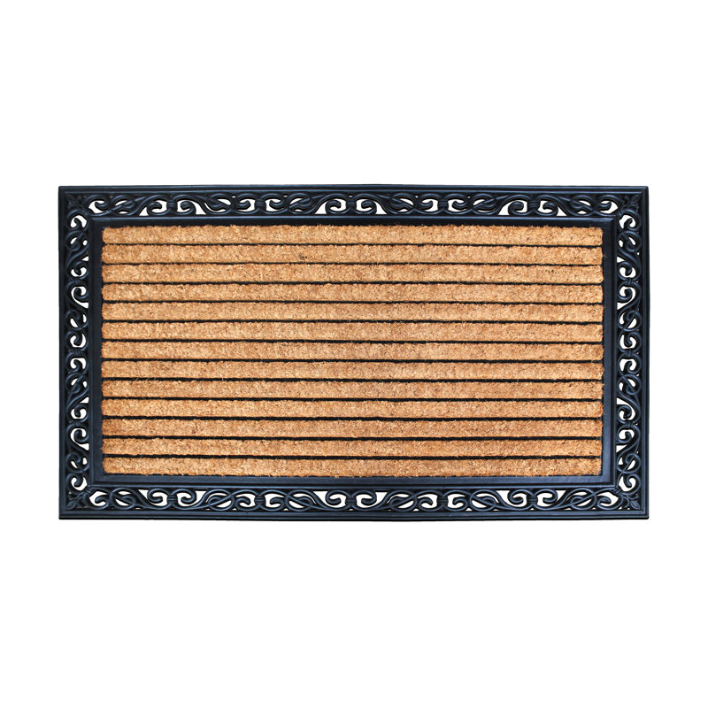 Tapis d'entrée noir et gris Lueck