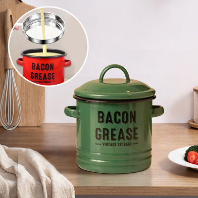 Storage tanks 1 Count Vintage Large Capacity Enamel Pot With Oil Preserving Lid