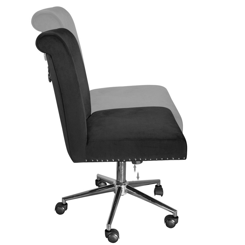 Fauteuil de bureau en velours, Noir