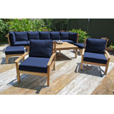 Huntington Outdoor 10 - Piece Teak Conversation Set
