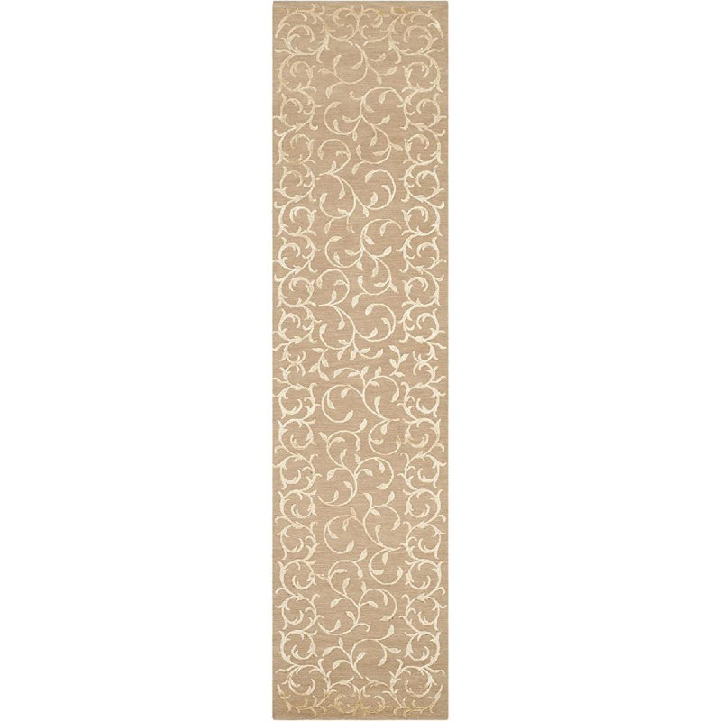Tapis Sadeem en soie et laine nouÃ© Ã  la main, Tapis de couloir 2 pi 6 po x 12 pi
