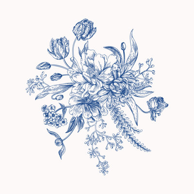 Bouquet Of Spring Flowers. 1 Piece Wrapped Canvas Wall Art