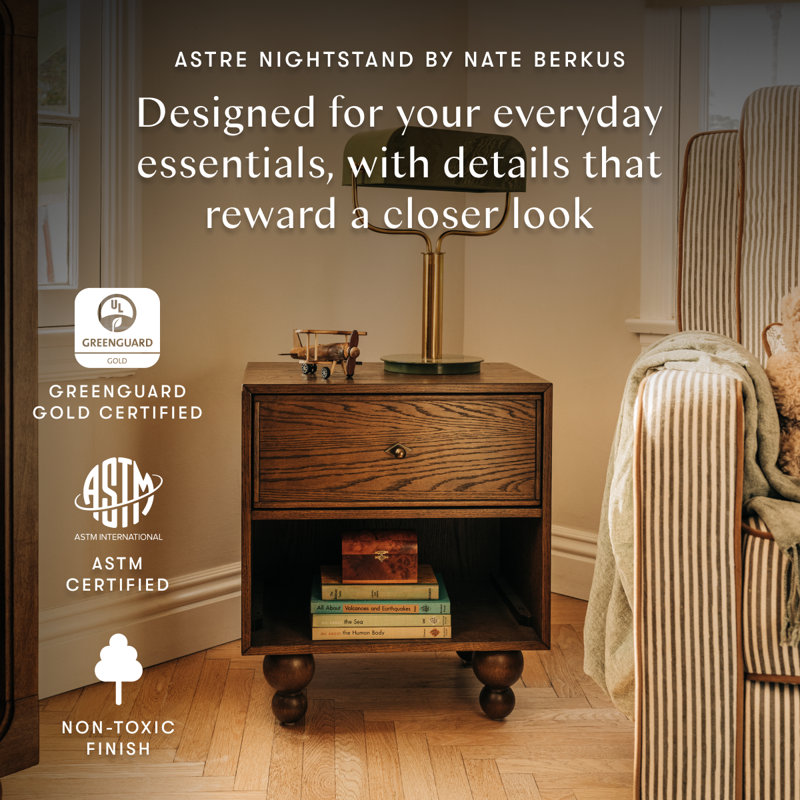 Astre Assembled Nightstand by Nate Berkus, Toffee