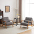 Fauteuil d'appoint rembourré en bois massif Lemley Mid Century