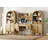 Home Office Set, 53.5" Modern Executive Desk With Charging Station And Drawers & 2 Piece 71"H Tall 5-Tier Arched Bookcases With Storage Cabinet For Living Room, Bedroom, Home Office-554711270-554711195