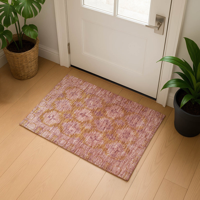 Premium Machine Washable Lubbers AMF1760 Border Rug, Rectangle 1'8" x 2'6"