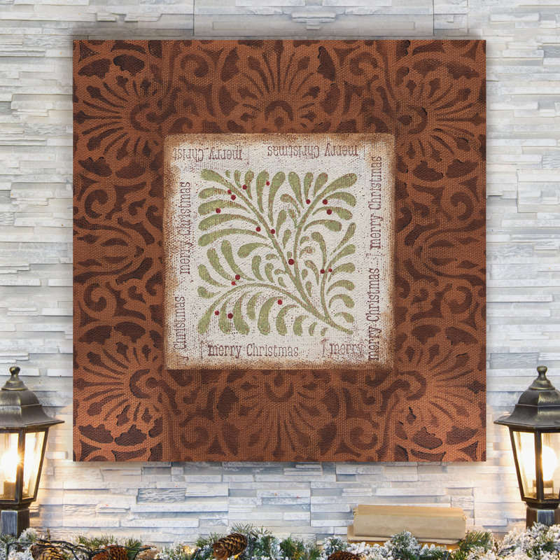 Folk Christmas - reproduction sur toile tendue, H 10 po x l 10 po x P 1,5 po