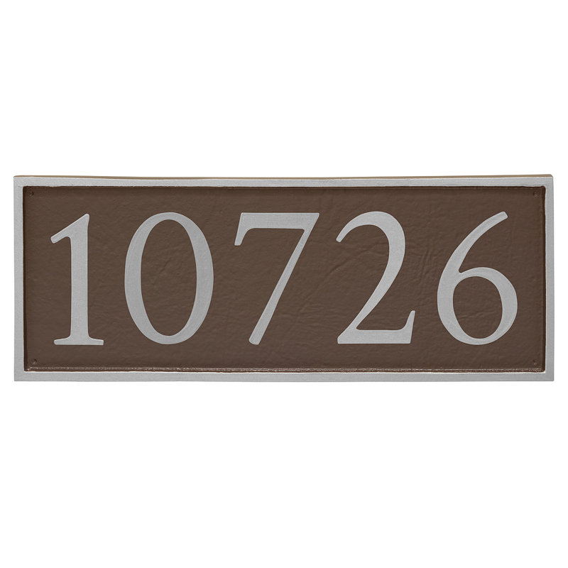 Serif 1-Line Wall Address Plaque, Silver, Copper, Yes