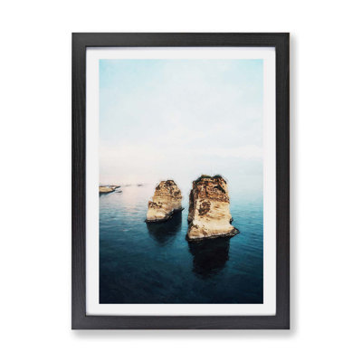 Rock Formation in Beirut Lebanon - Framed Print