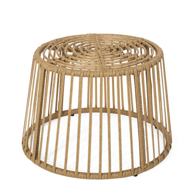 Brown Side Table - No Assembly Required For Outdoor Use Wrap Design