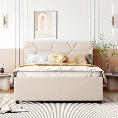 Lit plateforme tapissier Embra